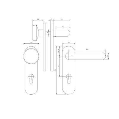 Дверная ручка DH-043P-KNOB
