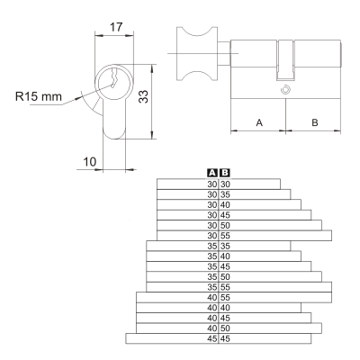 Цилиндр с вертушкой  LOBIX  XT (WNP601B)