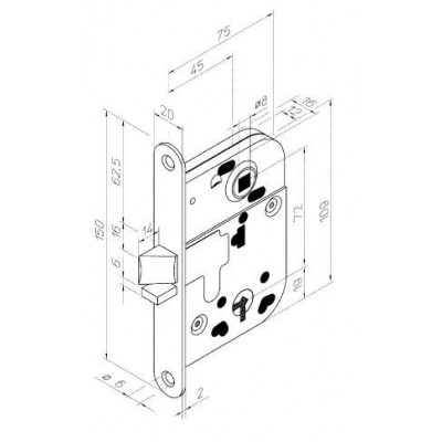 Огнестойкий врезной замок Abloy 2014