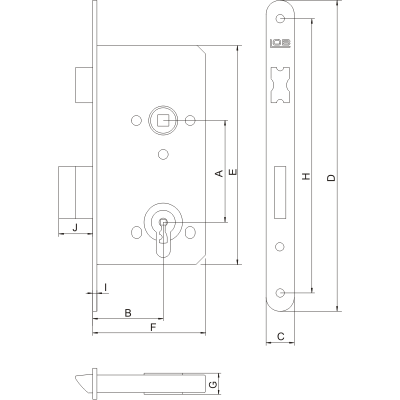 Врезной замок LOB Z75B